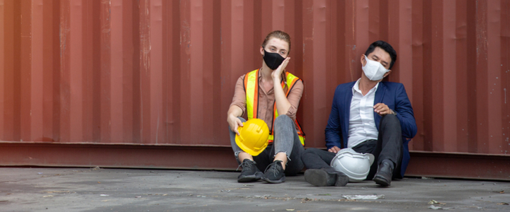 stressed construction workers